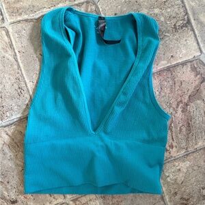 adidas Turquoise Ribbed Tank Top